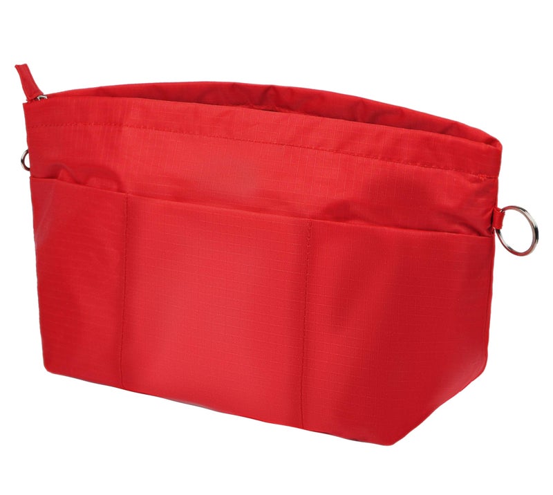 Vercord Handbag Purse Tote Pocketbook Organizer Insert Zipper Closure 11 Pockets Red Medium - Image 1